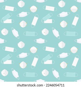 Medical mask in seamless background pattern
