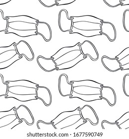 Medical mask. Seamless vector pattern (background).
