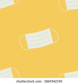 Medical mask seamless vector pattern. Quarantine pattern. Vector medical mask