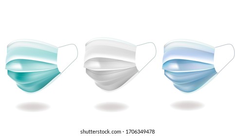 Medical mask set, health care concept.เวกเตอร์