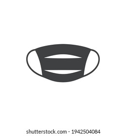 Medical mask simple icon. The symbol of protecting the face from the coronavirus. A quality design element. Breathing safety respiratory mask sign. Classic flat style.