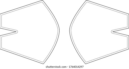 medical mask template or model