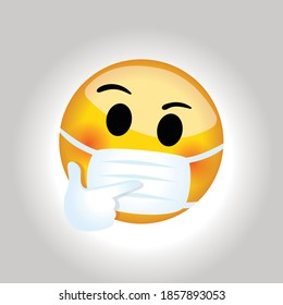 Medical Mask Think Emoji. Virus Protection.

