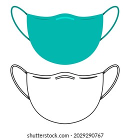 Medical mask vector cartoon illustration isolated on a white background.