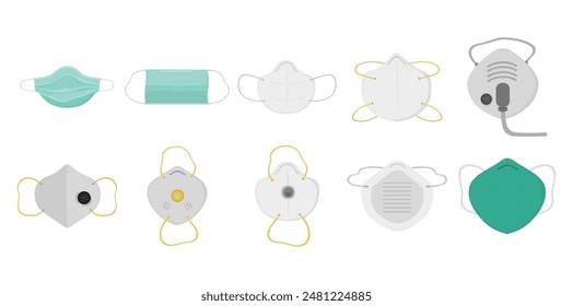 Vektorgrafik-Element-Set für medizinische Masken