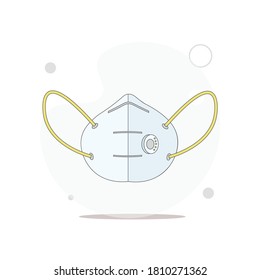 ilustración plana vectorial de máscara médica en blanco