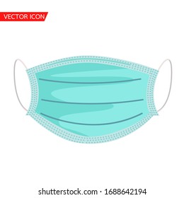 Medical mask vector Flat isolate background