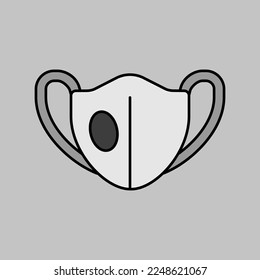 Medical mask vector grayscale icon Coronavirus. Medicine and healthcare, medical support sign. Graph symbol for medical web site and apps design, logo, app, UI