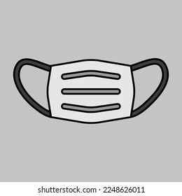 Medical mask vector grayscale icon. Medicine and healthcare, medical support sign. Graph symbol for medical web site and apps design, logo, app, UI