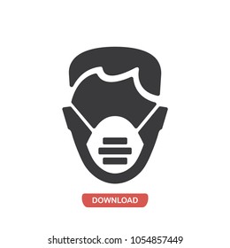 Medical mask vector icon
