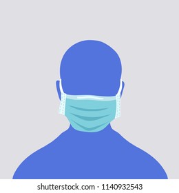 Medical mask vector icon, vector illustration.