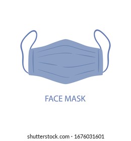 Medical mask vector icon isolated. Illustration on white background. Stop virus, EPS10