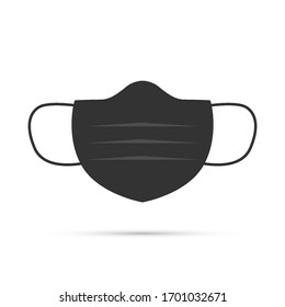 Icono vectorial de máscara médica aislado en fondo blanco.