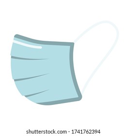 Medical mask vector icon on white background