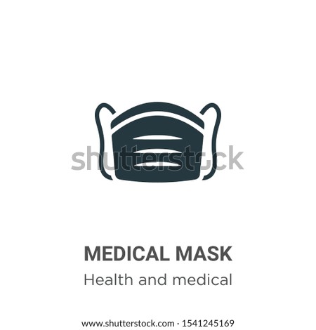 Medical mask vector icon on white background. Flat vector medical mask icon symbol sign from modern health and medical collection for mobile concept and web apps design.