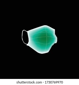 Medical mask vector icon.Black vector icon isolated on white background medical mask.