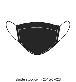 Medical mask vector icon.Black vector icon isolated on white background medical mask.