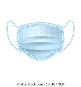Medical mask vector icon.Realistic vector icon isolated on white background medical mask.