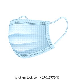 Medical mask vector icon.Realistic vector icon isolated on white background medical mask.