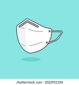 ilustración vectorial de máscara médica. diseño plano. fondo coloreado