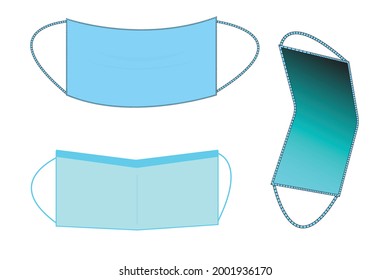 Medical mask vector template design