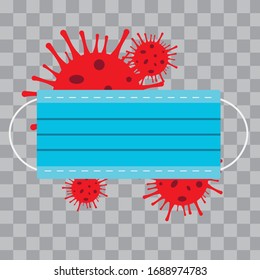 
  Medical mask. Virus. Disposable mask.Vector