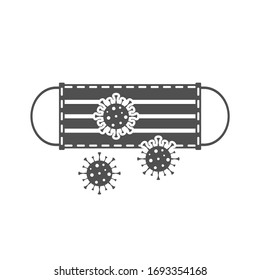 Medical mask.Means of protection against viruses.Vector illustration.