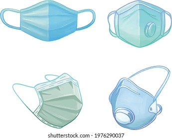 Medical Masks Coronavirus Covid-19 Vector