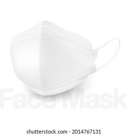 Medical masks new 3D provide superior protection. The 4-layer filter system helps when speaking, coughing or sneezing, the mask does not fall off on white background. Realistic file.