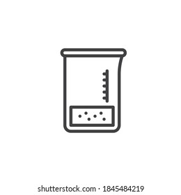 Medical measuring cup line icon. Chemical beaker linear style sign for mobile concept and web design. Laboratory measuring cup outline vector icon. Symbol, logo illustration. Vector graphics