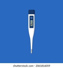 Medical measuring device icon, digital thermometer flat vector