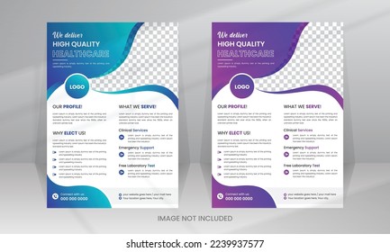 Medical Medicine Health Care Flyer and post banner template with photo