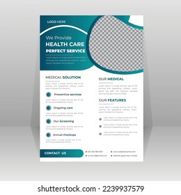 Medical Medicine Health Care Flyer and post banner template with photo