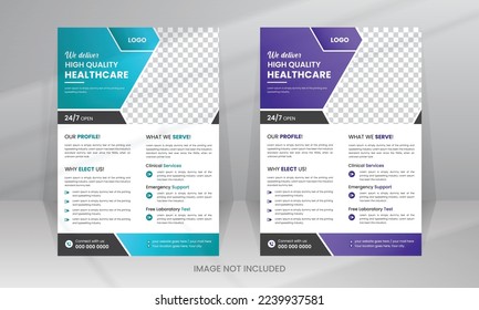 Medical Medicine Health Care Flyer and post banner template with photo