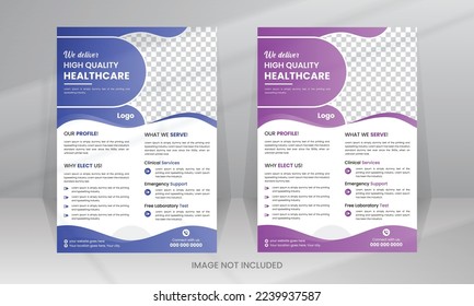 Medical Medicine Health Care Flyer and post banner template with photo
