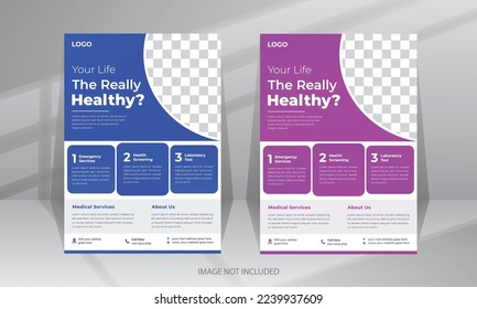 Medical Medicine Health Care Flyer and post banner template with photo