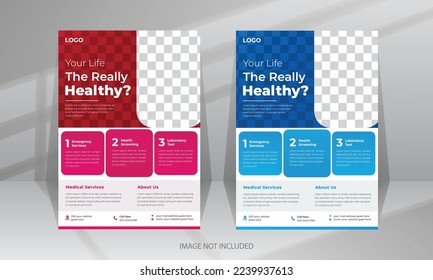 Medical Medicine Health Care Flyer and post banner template with photo