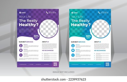Medical Medicine Health Care Flyer and post banner template with photo