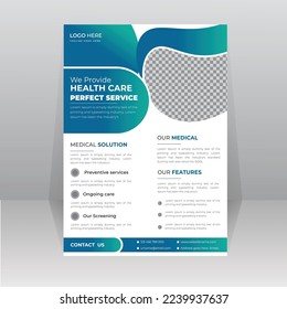 Medical Medicine Health Care Flyer and post banner template with photo
