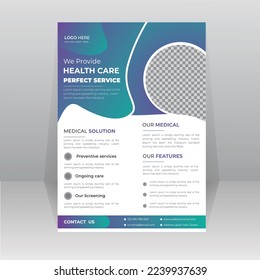 Medical Medicine Health Care Flyer and post banner template with photo