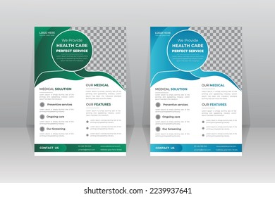 Medical Medicine Health Care Flyer and post banner template with photo