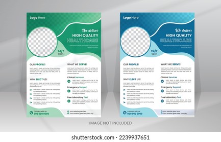 Medical Medicine Health Care Flyer and post banner template with photo