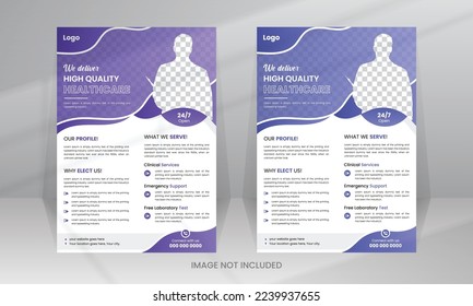 Medical Medicine Health Care Flyer and post banner template with photo