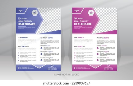 Medical Medicine Health Care Flyer and post banner template with photo