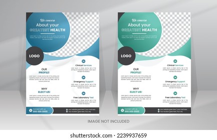 Medical Medicine Health Care Flyer and post banner template with photo