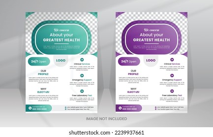 Medical Medicine Health Care Flyer and post banner template with photo