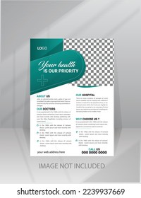 Medical Medicine Health Care Flyer and post banner template with photo