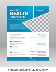 Medical Medicine Health Care Flyer and post banner template with photo