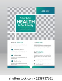 Medical Medicine Health Care Flyer and post banner template with photo