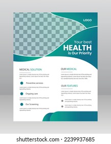 Medical Medicine Health Care Flyer and post banner template with photo